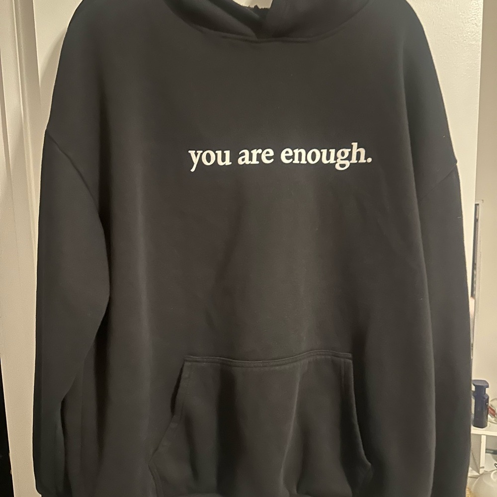 Black Hoodie with Inspirational Text